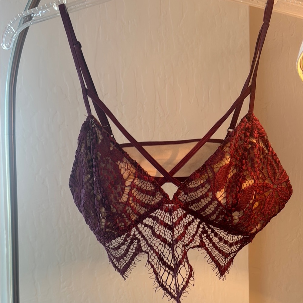 Express Burgundy Lace Bralette